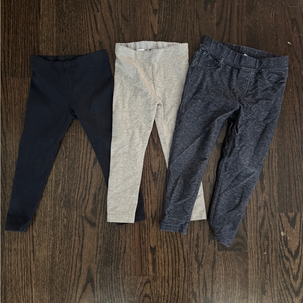 Kids Leggings Set - Navy, Gray, and jeggings